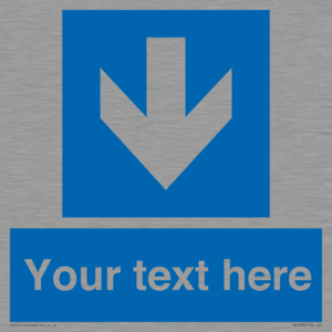 Custom Mandatory directional sign, blue arrow down